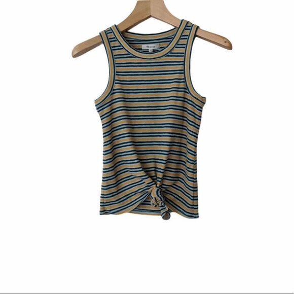Madewell Audio Knot-Front Striped Tank Top - Picture 2 of 5